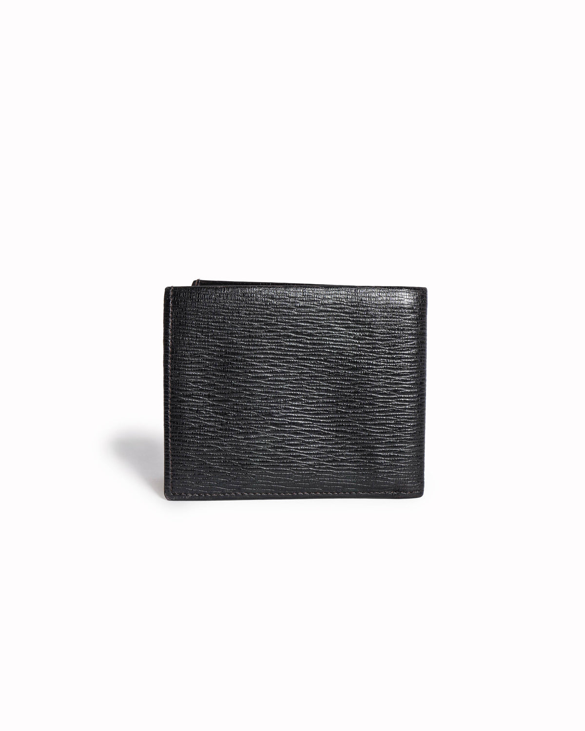 Salvatore Ferragamo Men's Wallet In Black Textured Leather