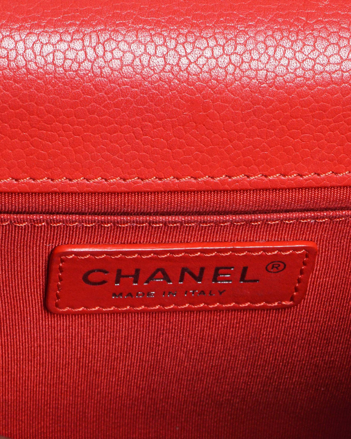 Chanel CC Chain Flap Small Red Leather Shoulder Bag
