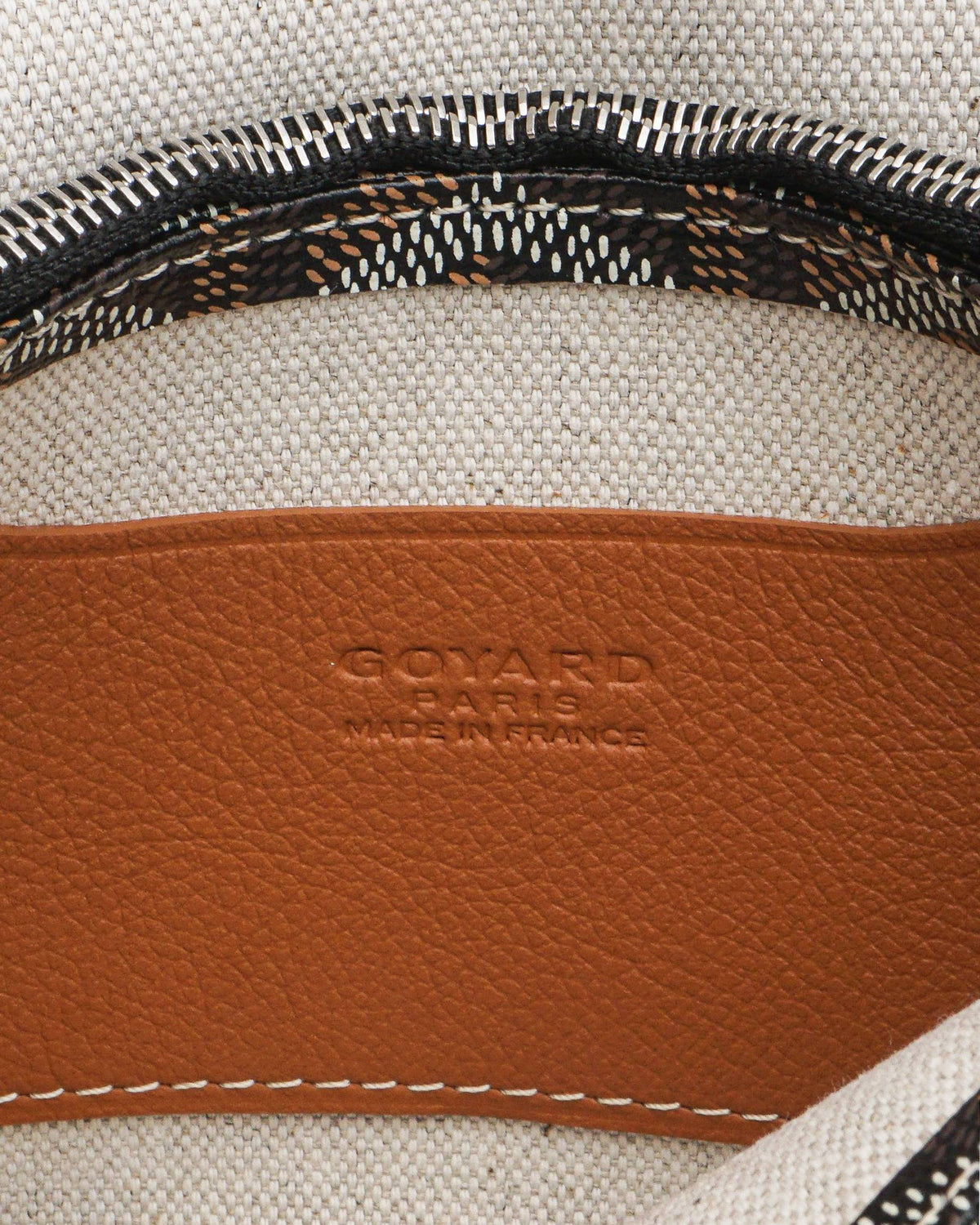 Goyard Black & Tan Goyardine Canvas Plumet Pocket Wallet Bag