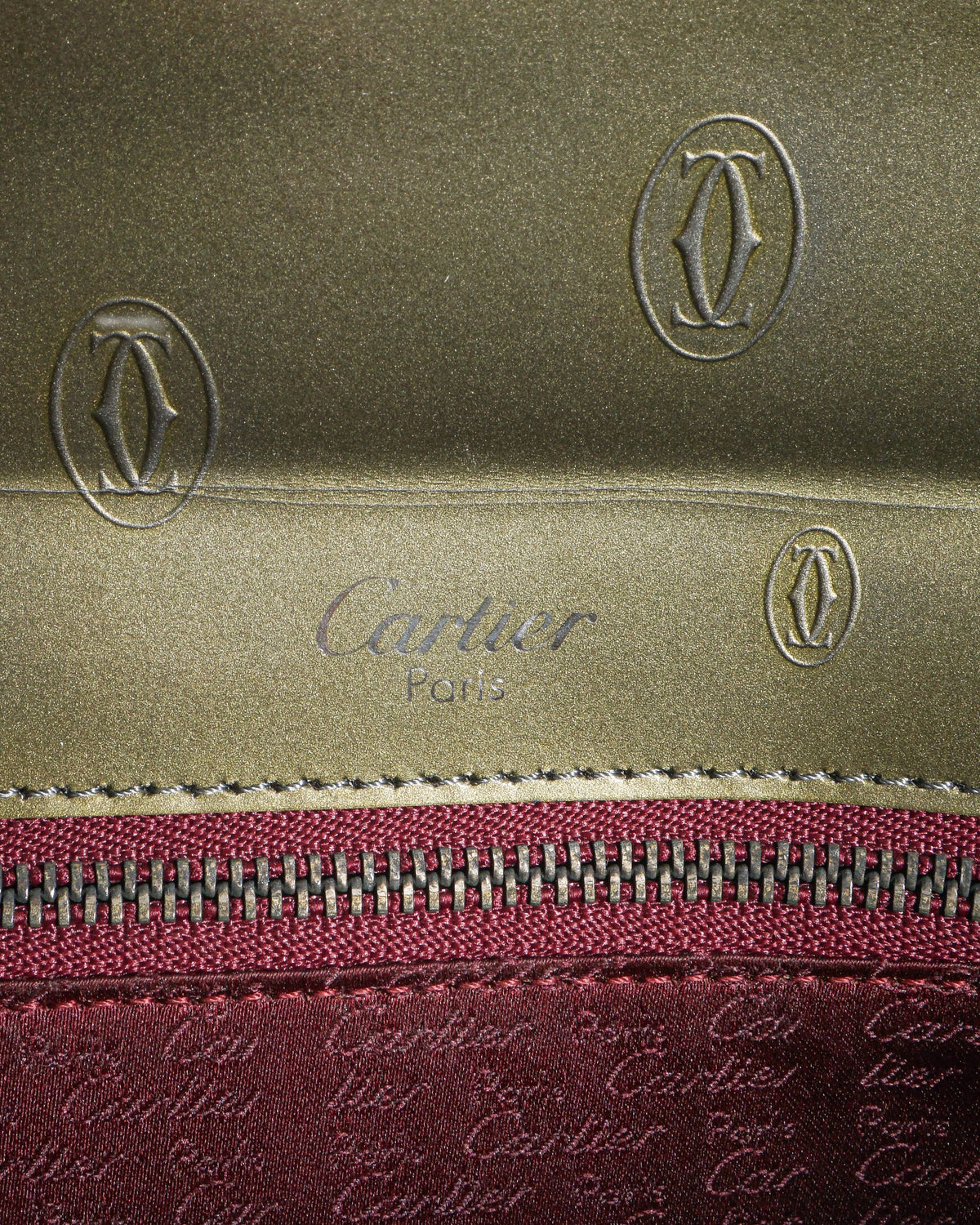 Cartier Metallic Green Happy Birthday Patent Leather Baguette Bag