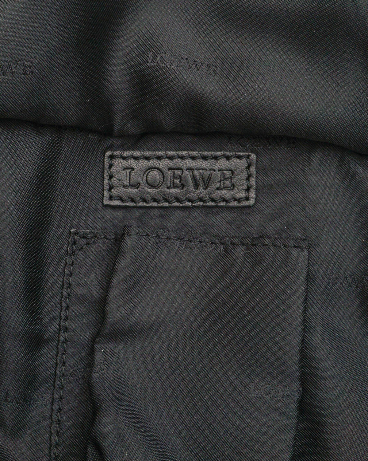 Loewe Black Nappa Leather Embossed Anagram Shoulder Tote Bag