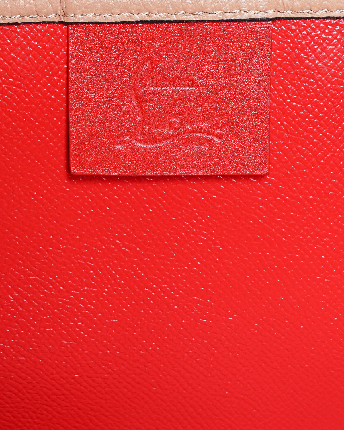 Christian Louboutin Cabata Spiked Beige Leather Tote