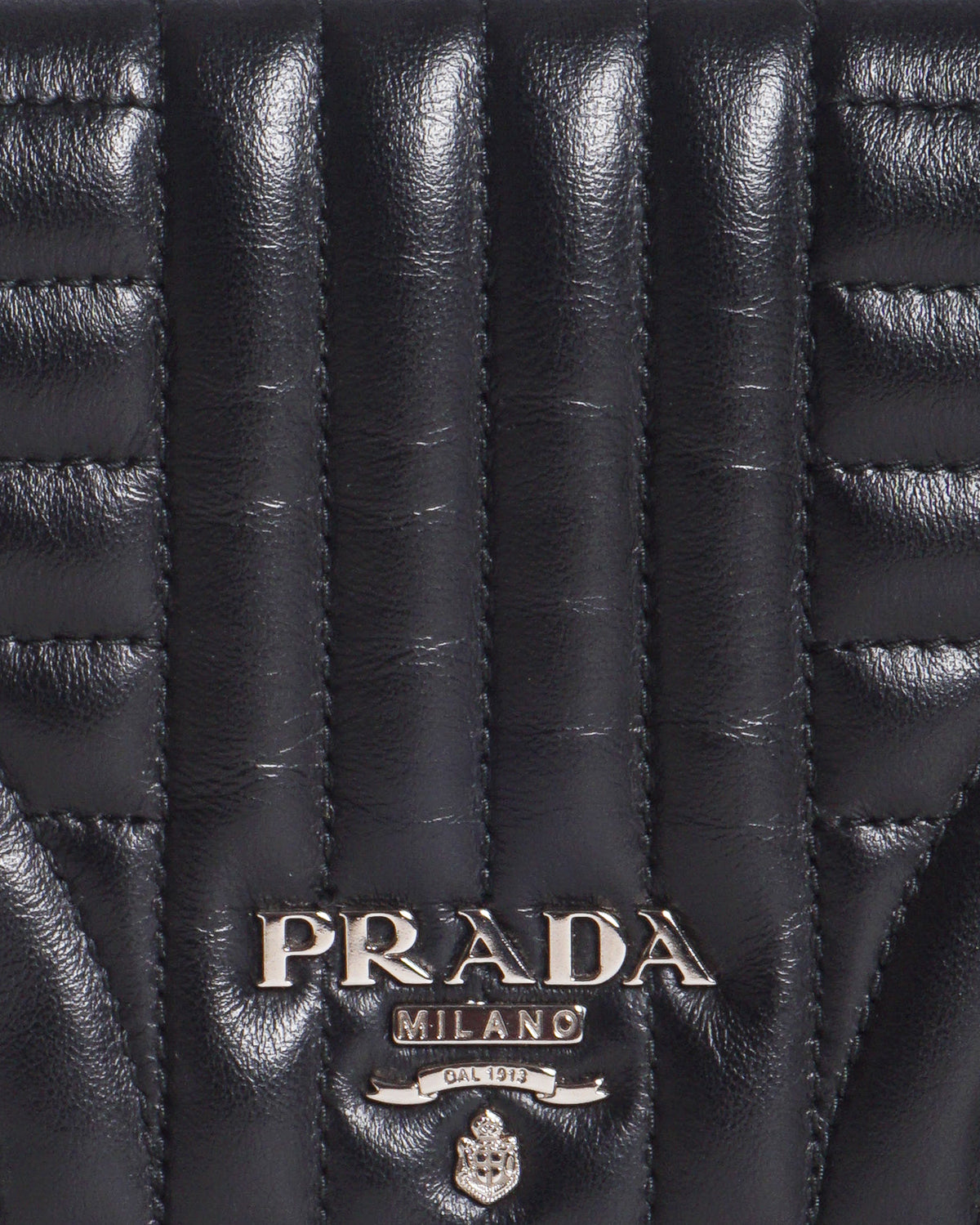 Prada Black Quilted Nappa Leather Diagramme Wallet On Chain