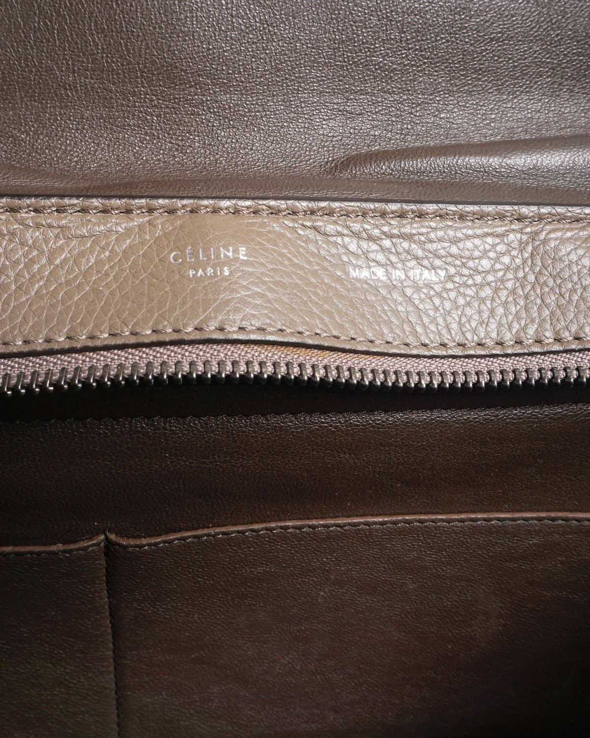 Celine Taupe Leather Medium Trapeze Bag