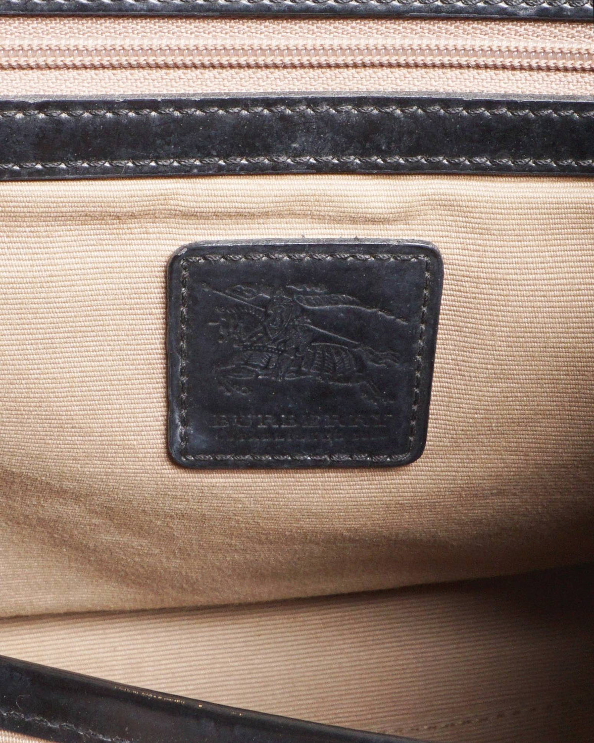 Burberry Black Patent Leather Trim Nova Check Boston Bag