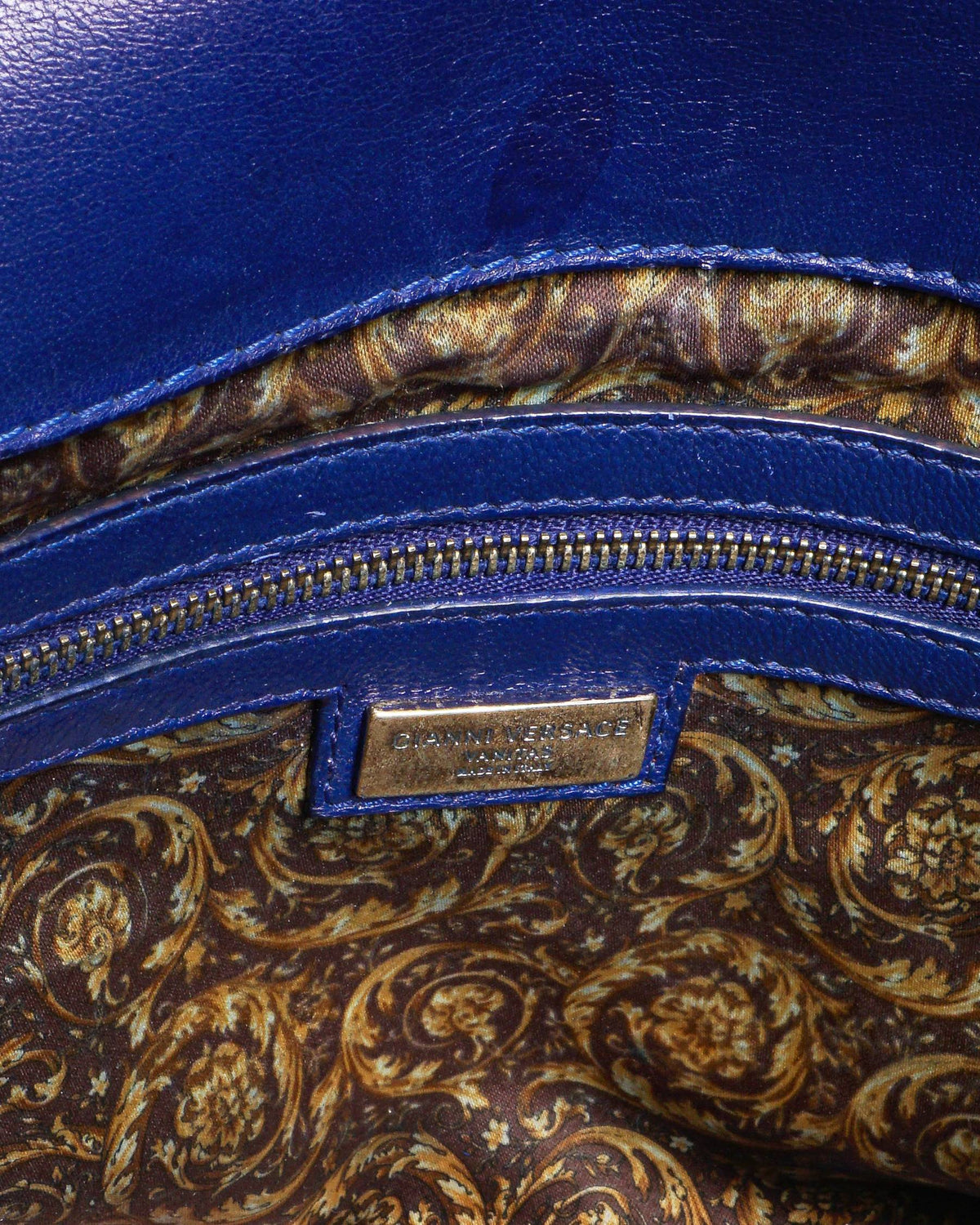 Versace Blue Vanitas Quilted Leather Medusa Satchel Bag