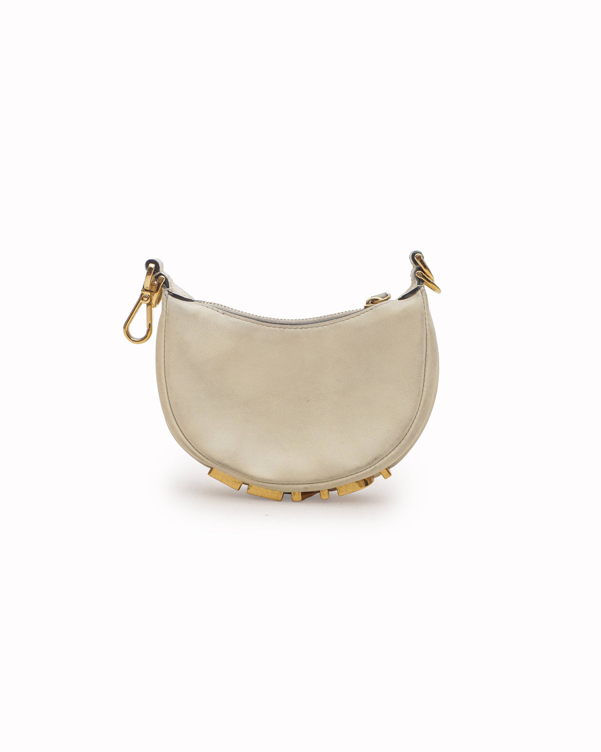 Fendi First Ice White Small Leather Hobo Bag