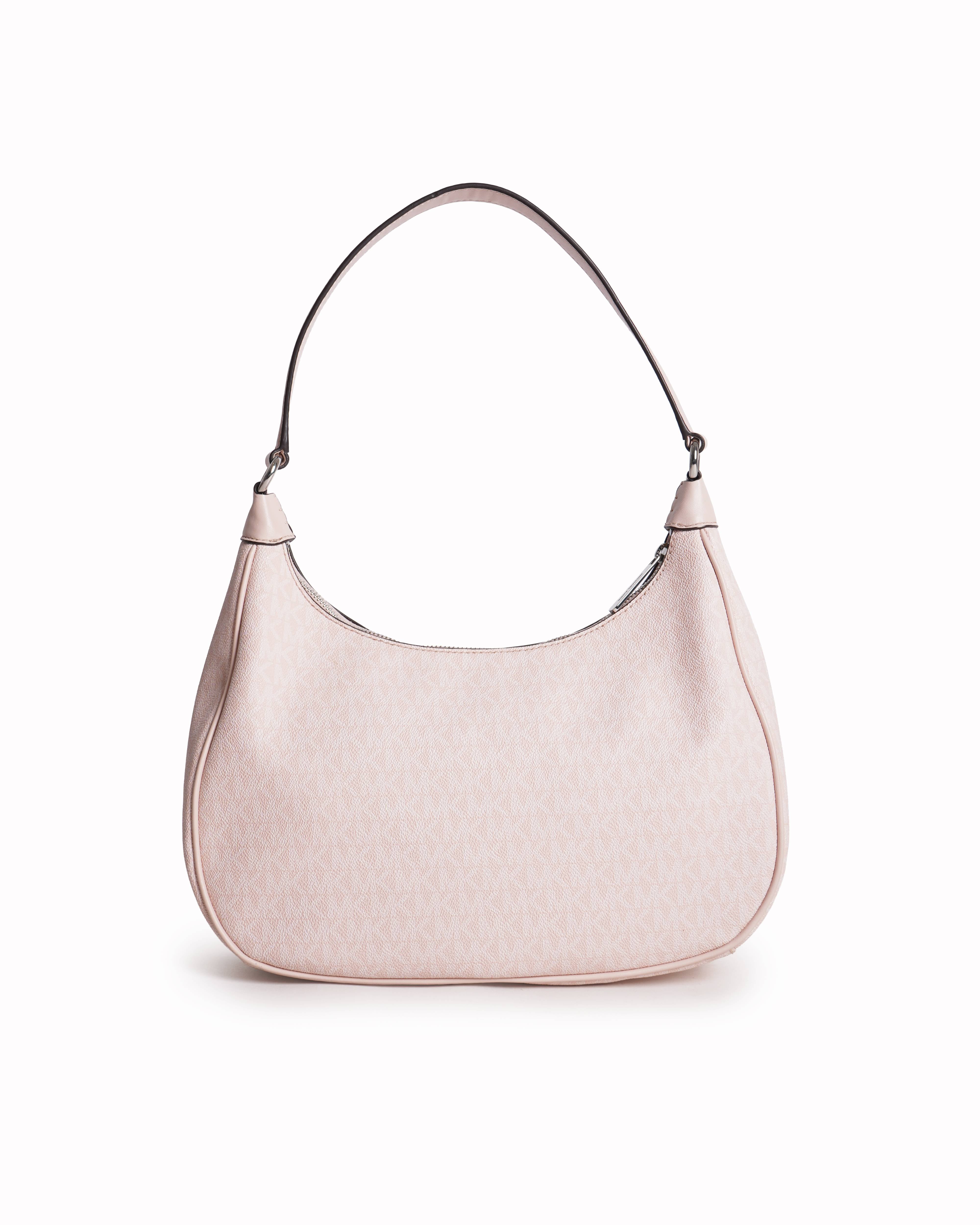 Michael Kors Monogram Cora Hobo Bag In Pink