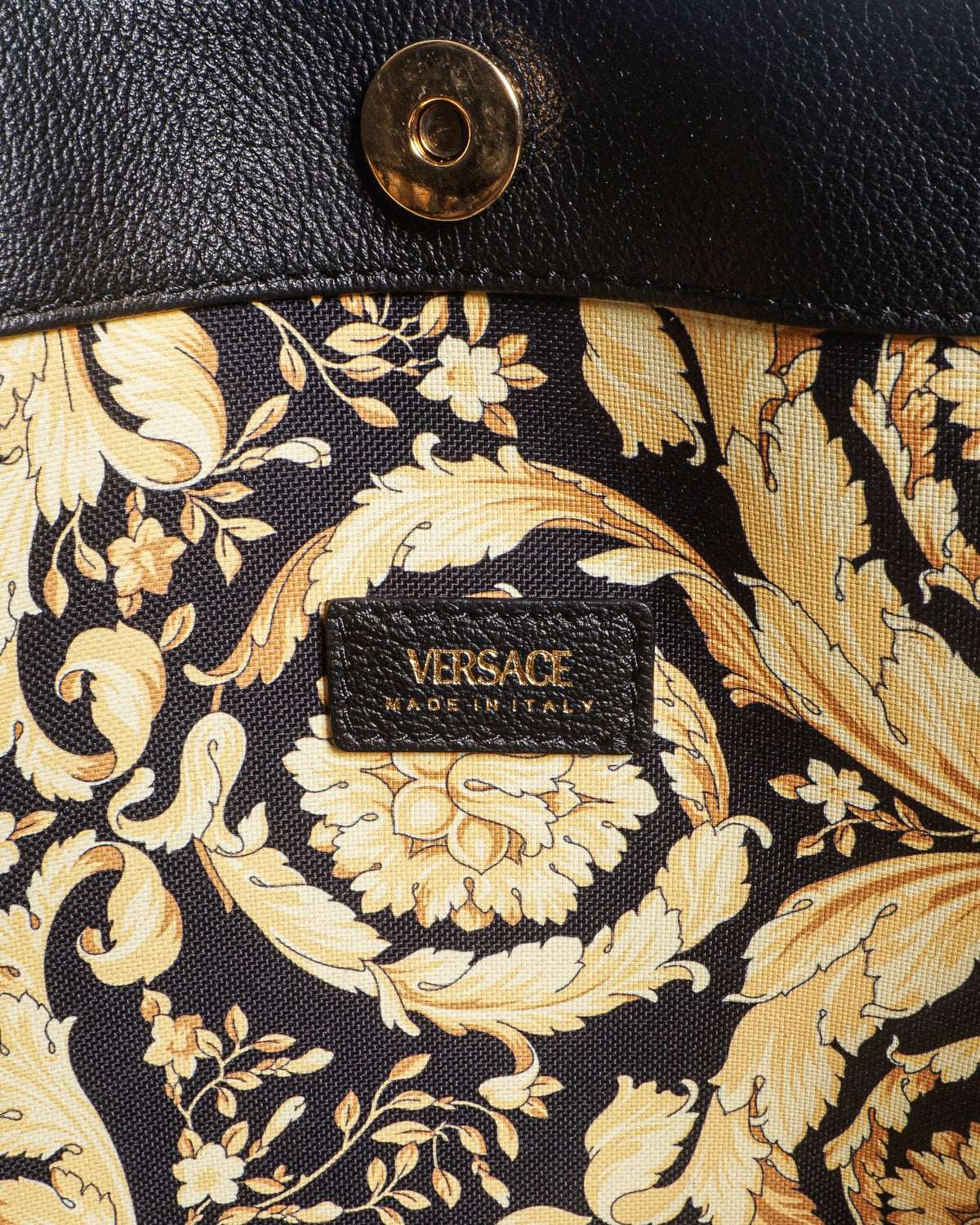 Versace Black Leather Medusa Tote Bag