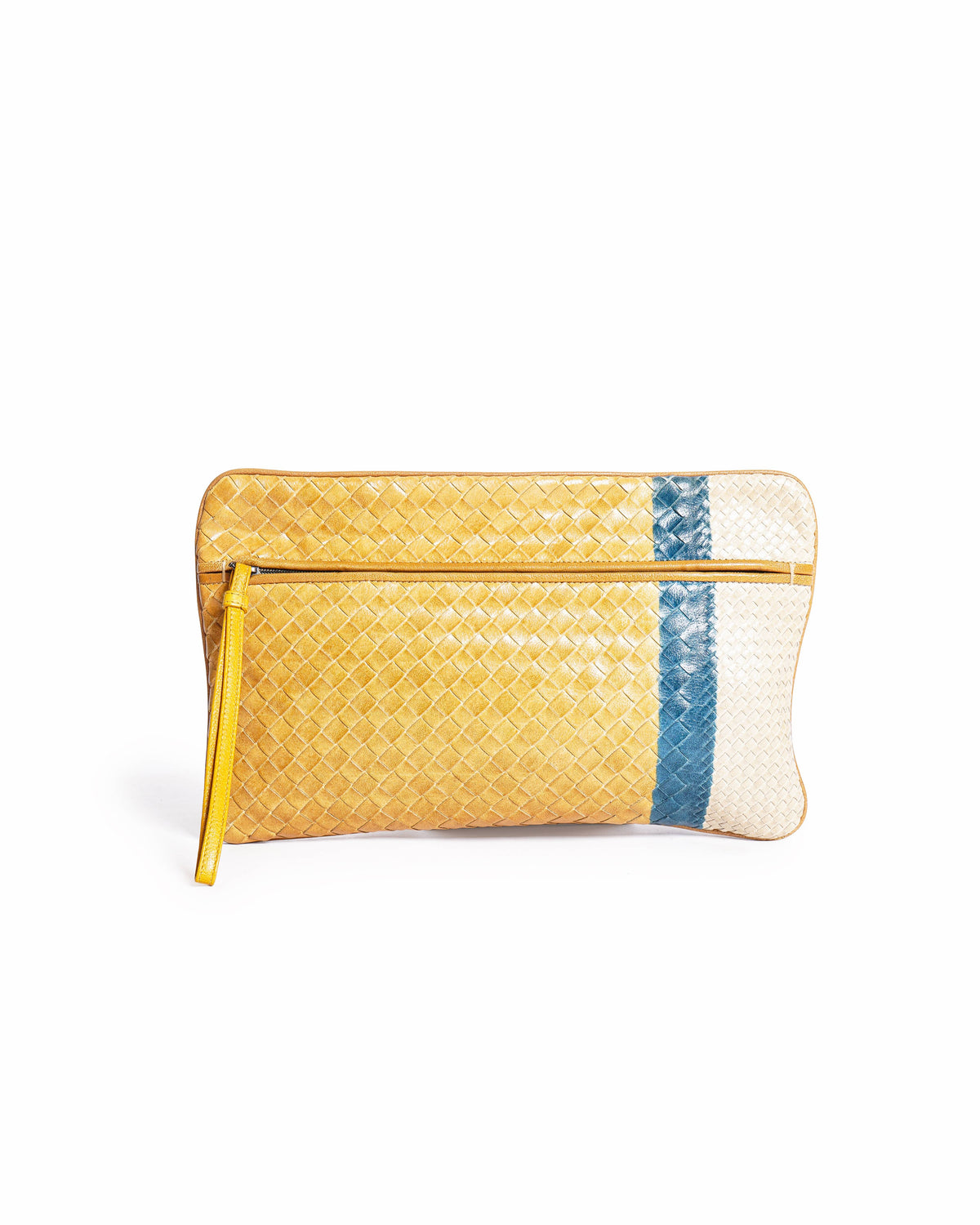 Bottega veneta intrecciato woven leather zip pouch