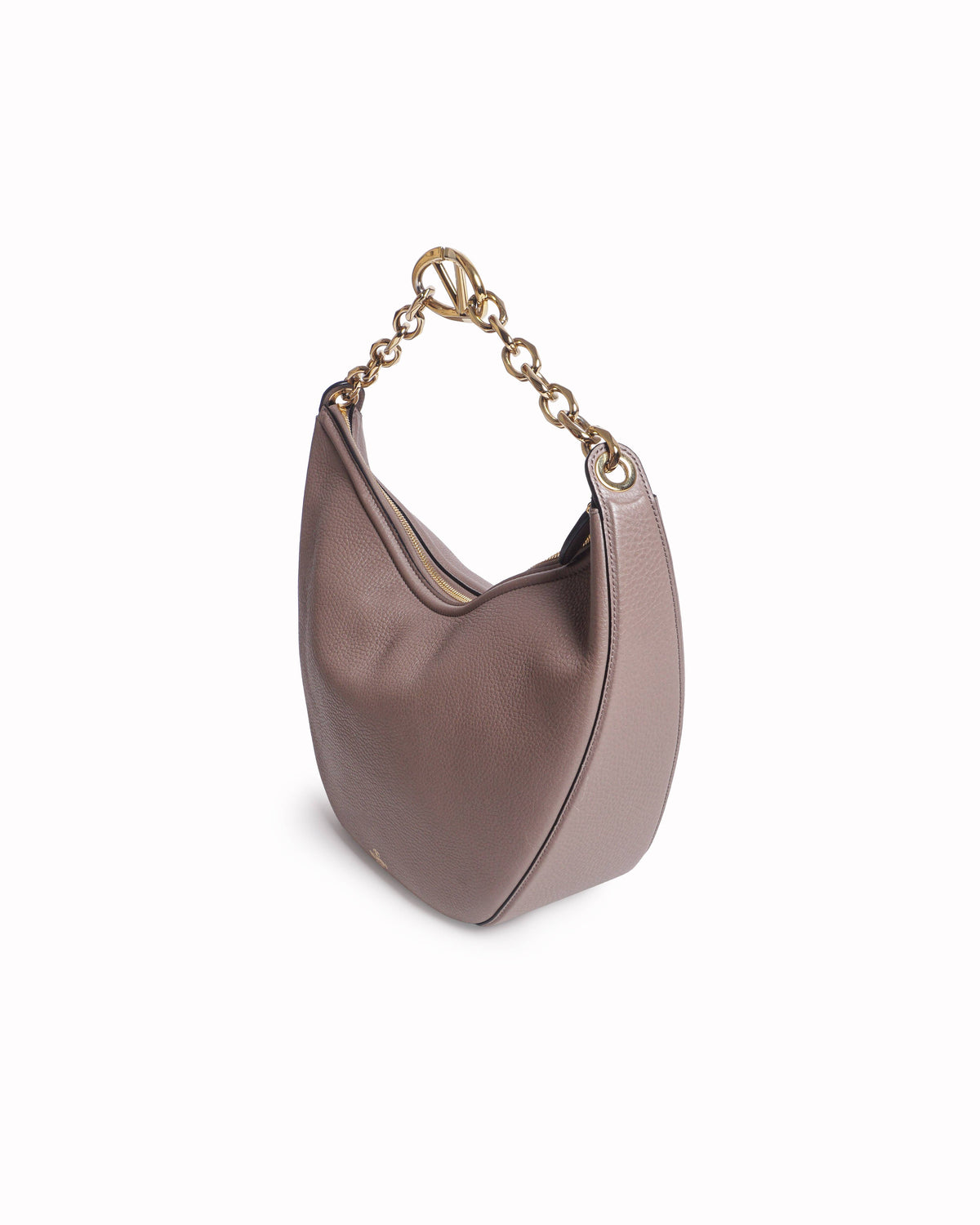 Valentino VLogo Moon Beige Nappa Leather Hobo Bag