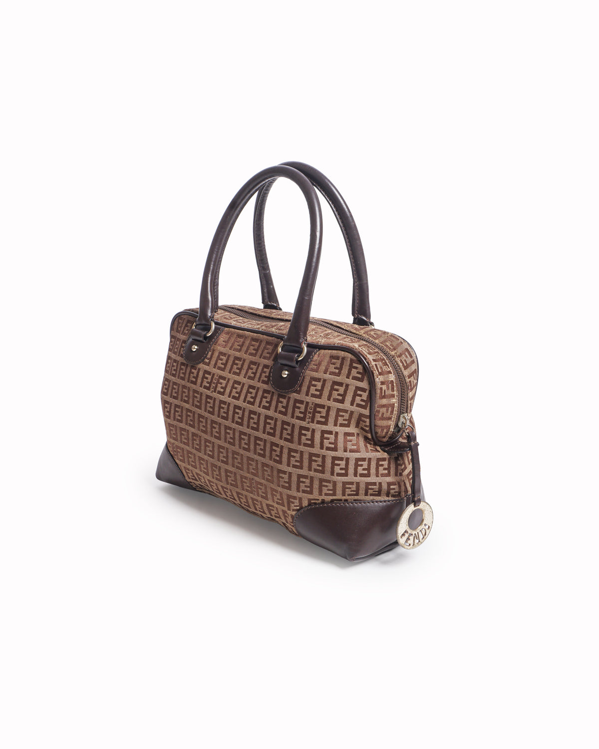 Vintage Fendi Zucca Monogram Canvas Boston Bag