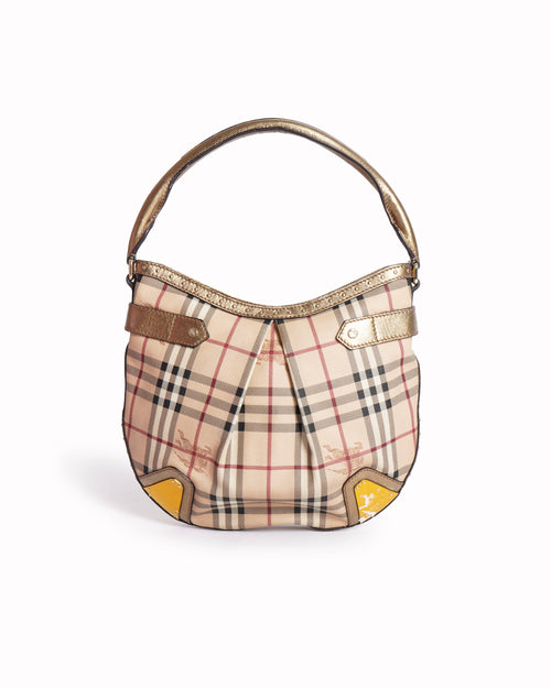 Burberry haymarket check hobo bag