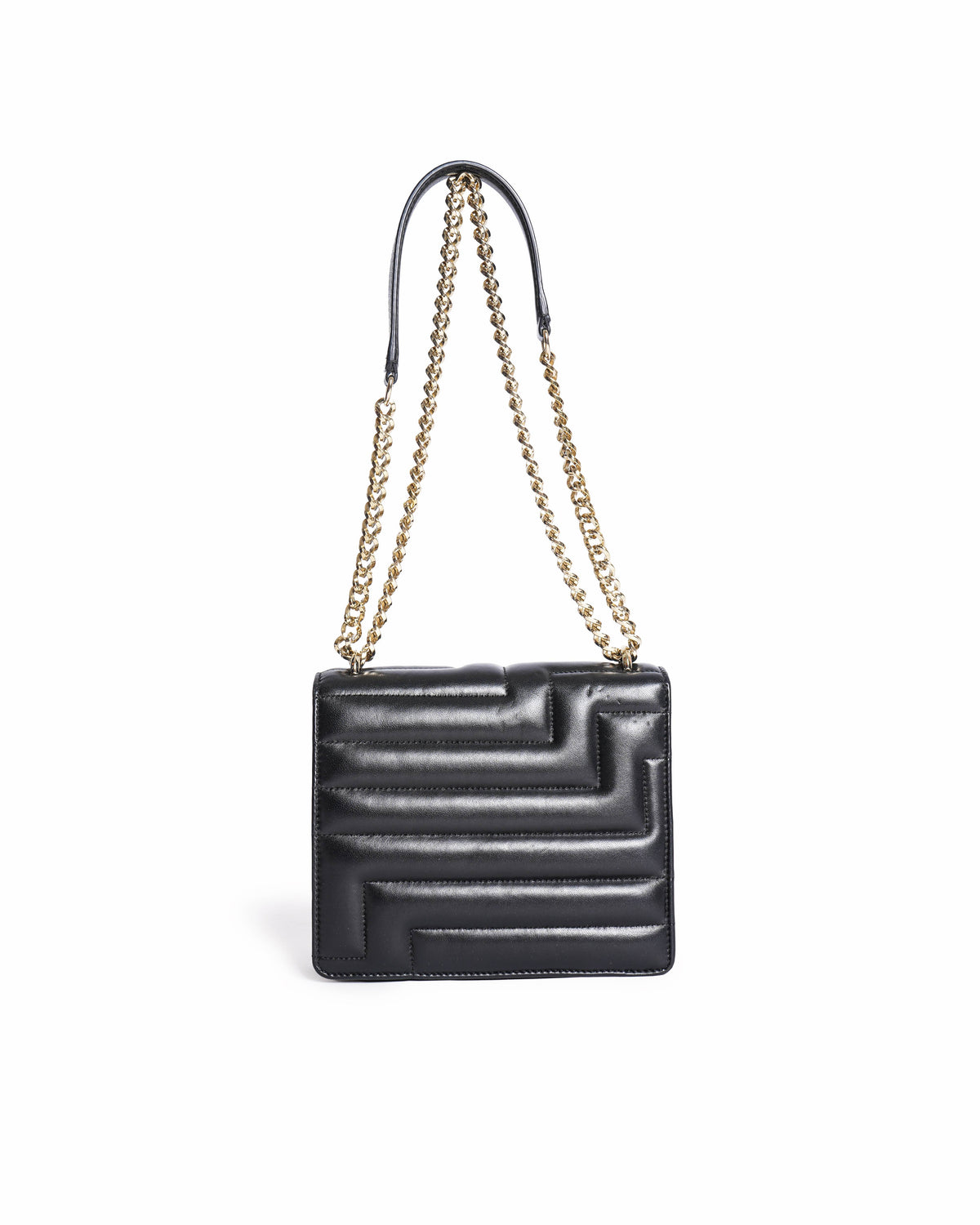 Jimmy choo avenue quad quilted shoulder bag in black