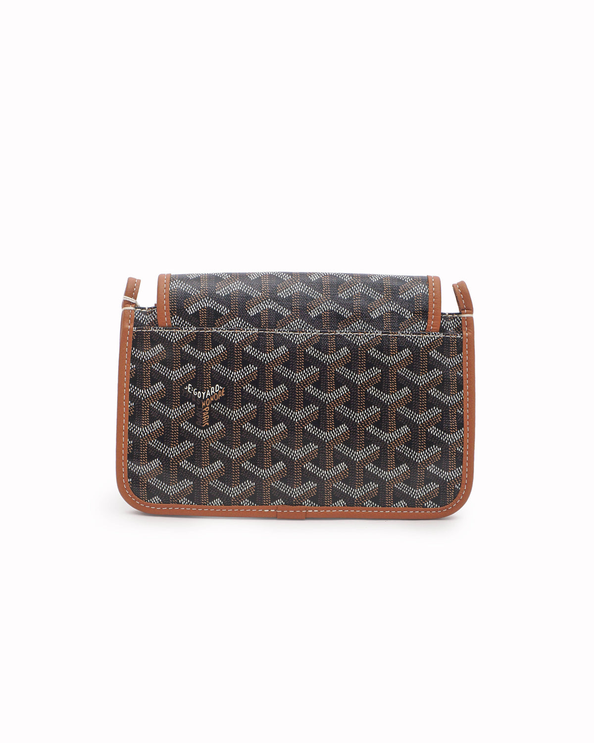 Goyard Black & Tan Goyardine Canvas Plumet Pocket Wallet Bag