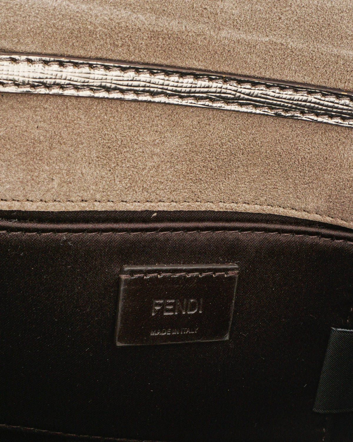 Fendi Bi-Color Metallic Mini Rush Flap Clutch