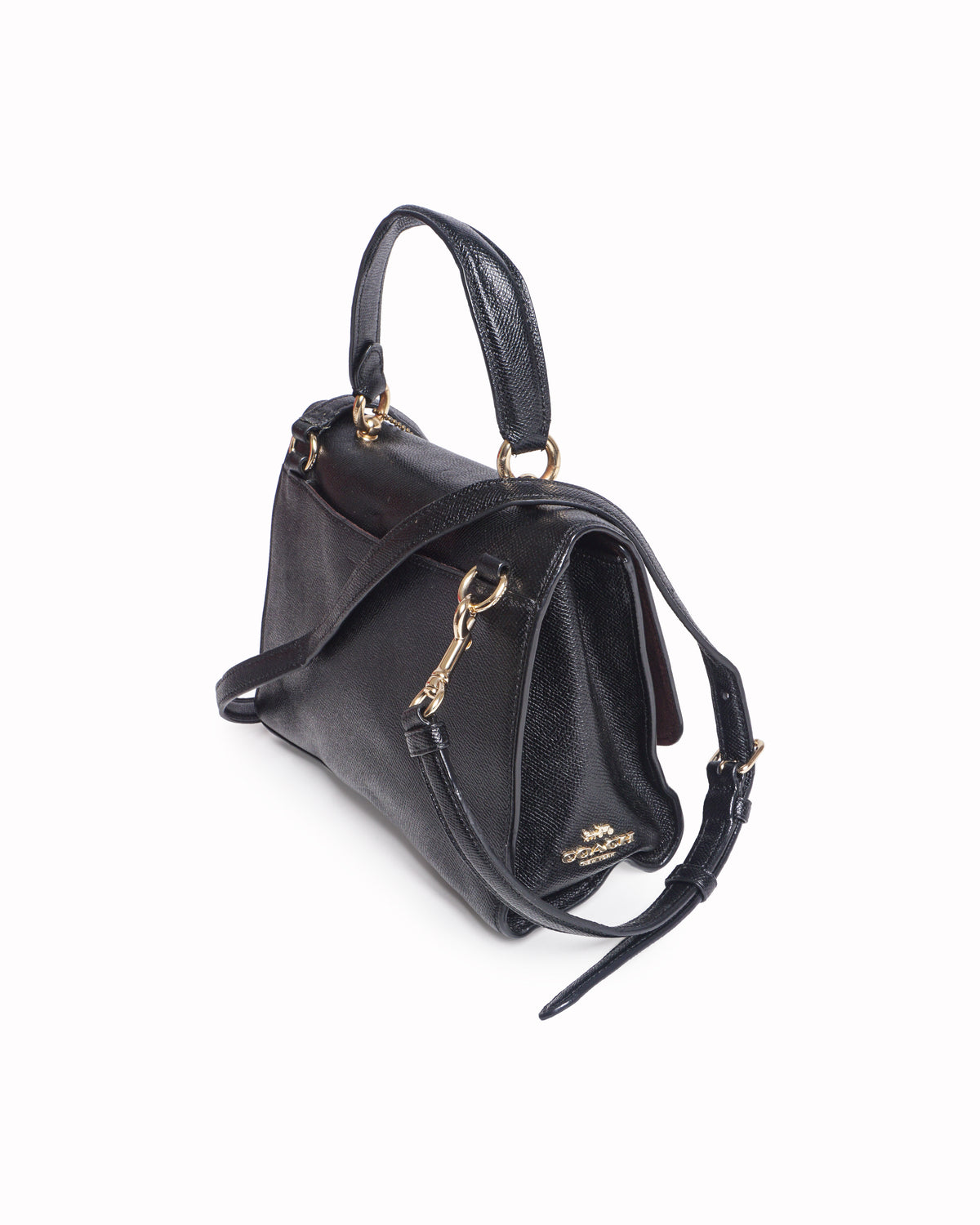 Coach Cassie Black Pebbled Leather Shoulder Bag