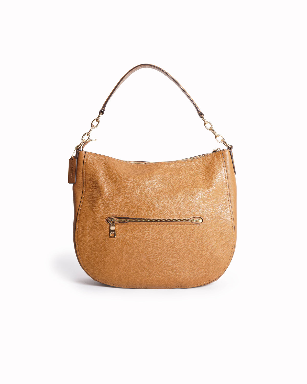 Coach Pebbled Leather Hobo Bag In Tan