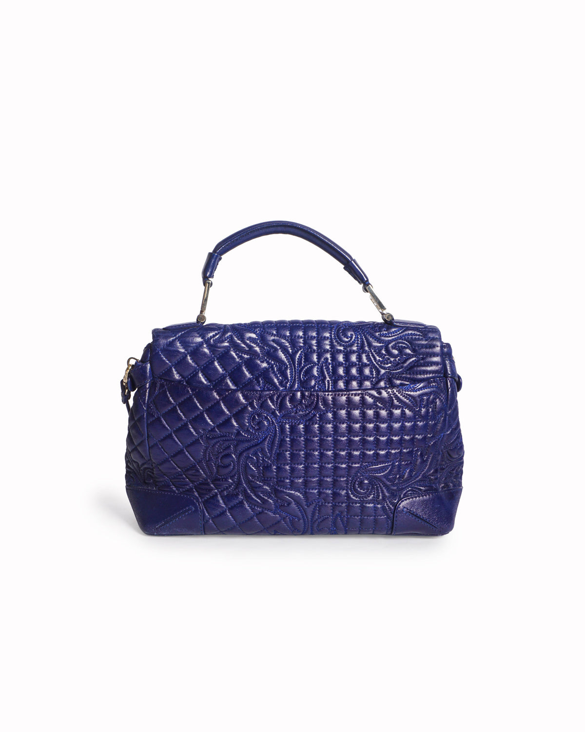 Versace Blue Vanitas Quilted Leather Medusa Satchel Bag