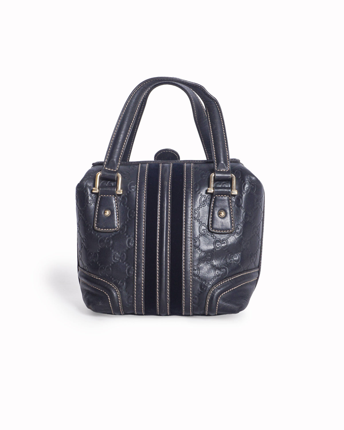 Gucci Black Guccissima Leather Treasure Boston Bag