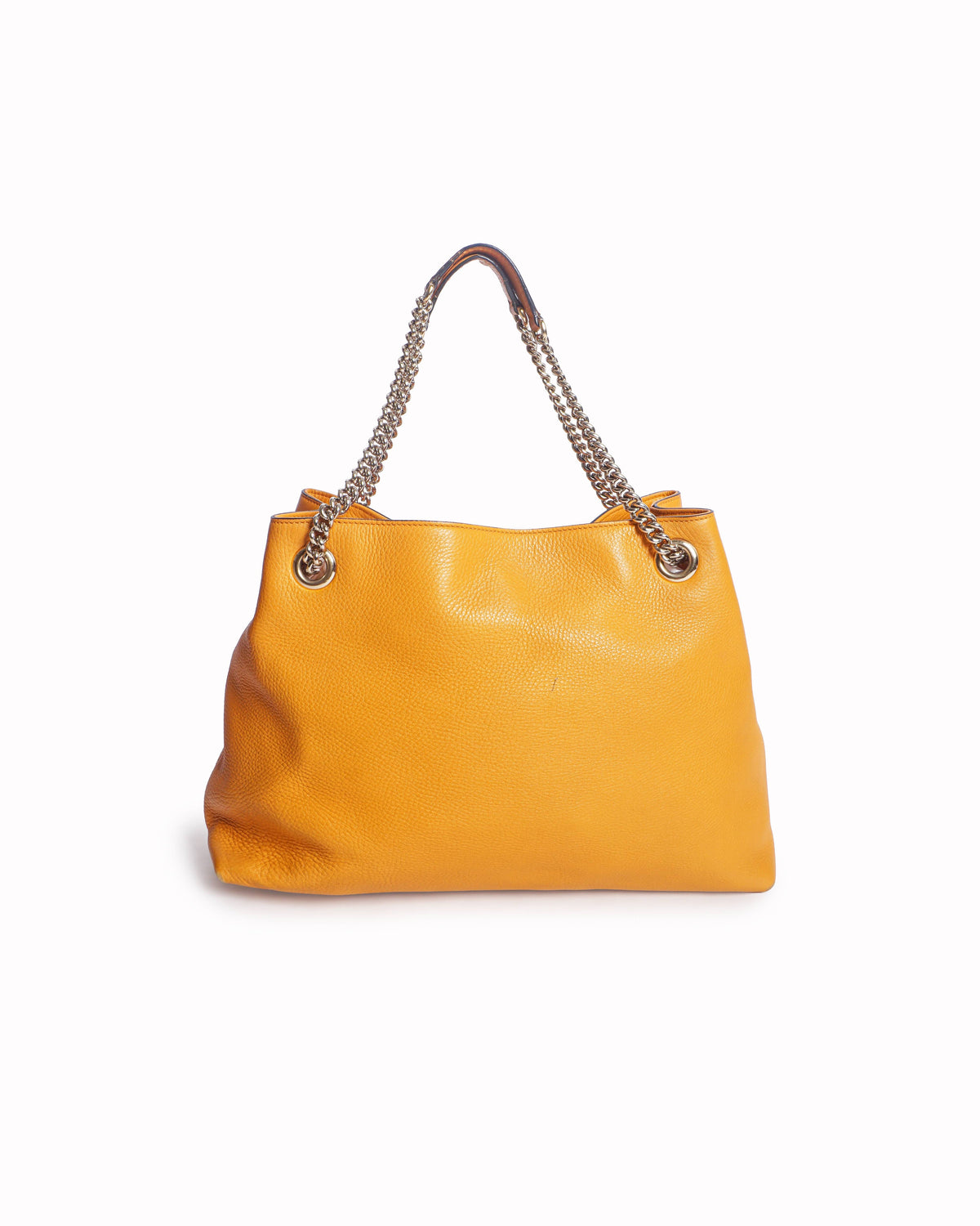 Gucci Orange Grained Leather Medium Soho Chain Tote