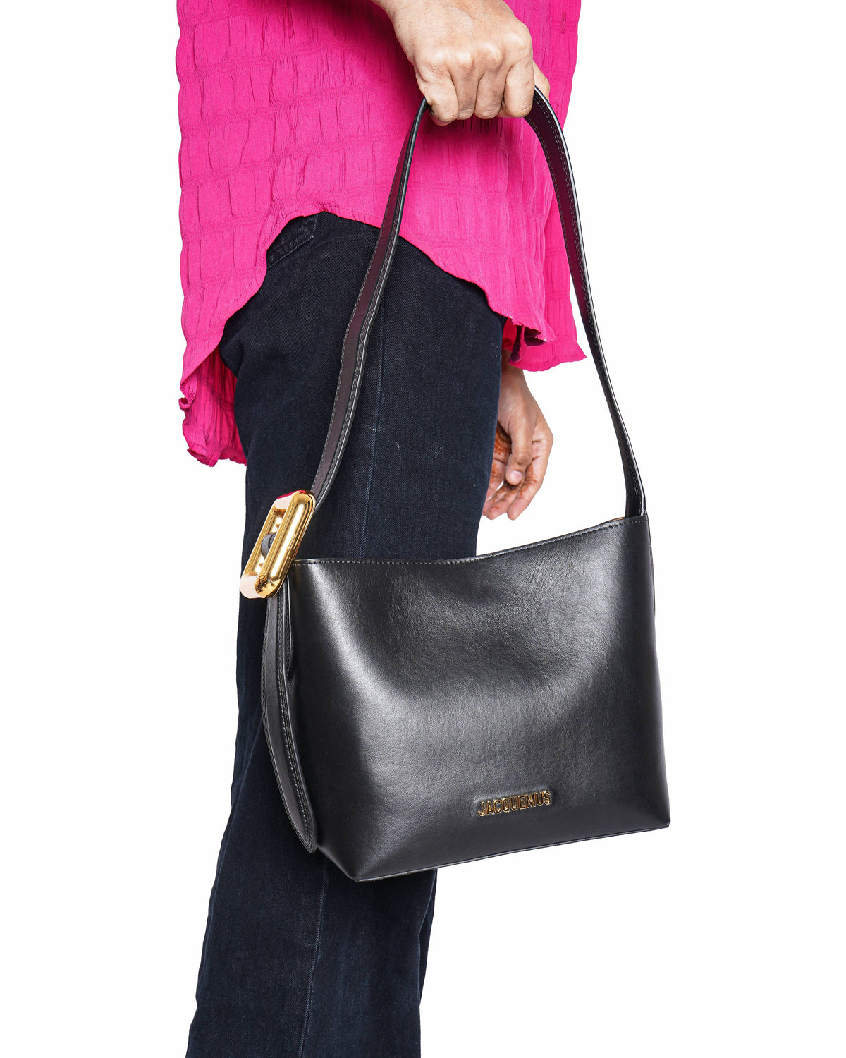 Jacquemus Black Leather Le Regalo Bucket Bag