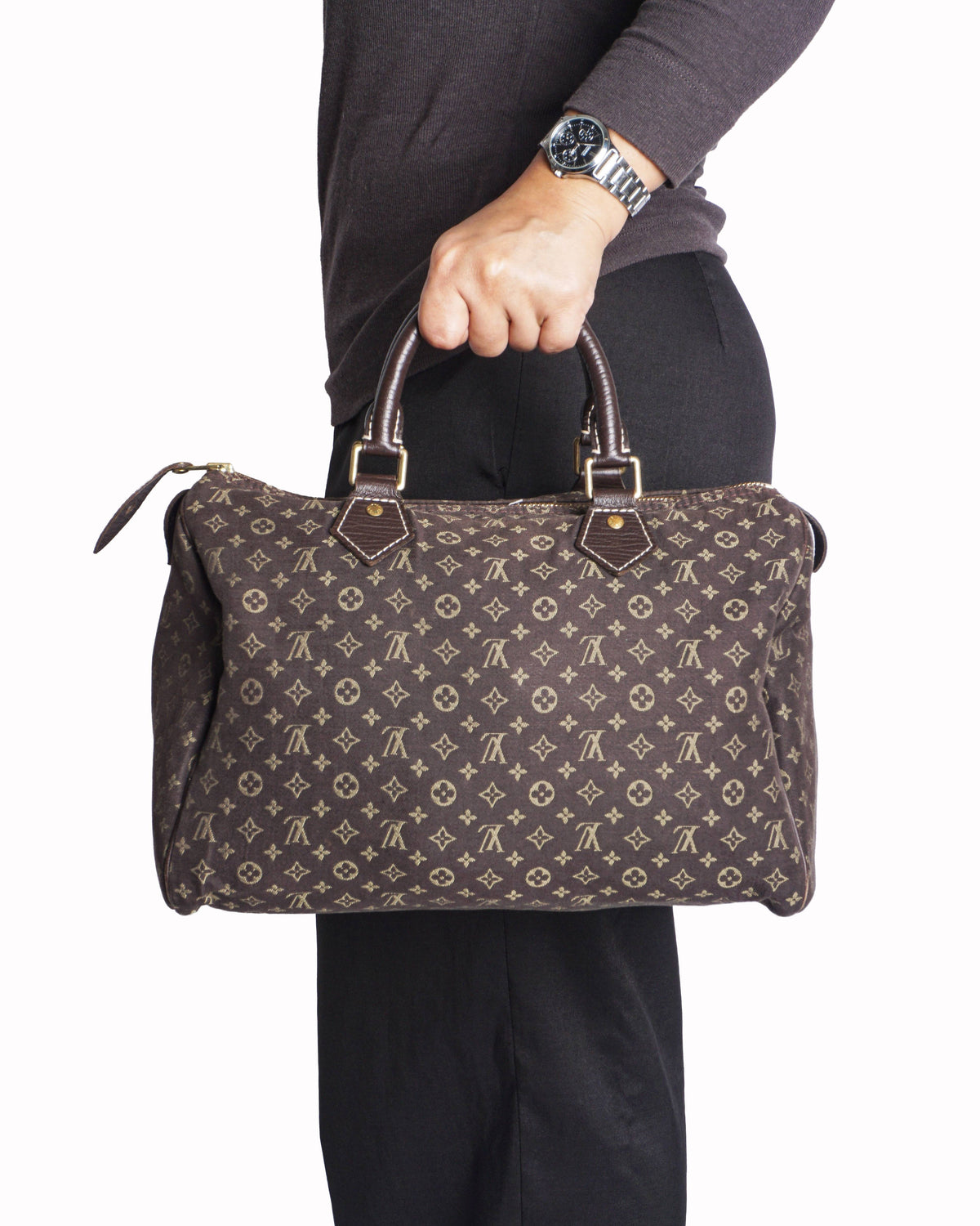 Louis Vuitton Brown Monogram Small Lin Speedy 30 Bag