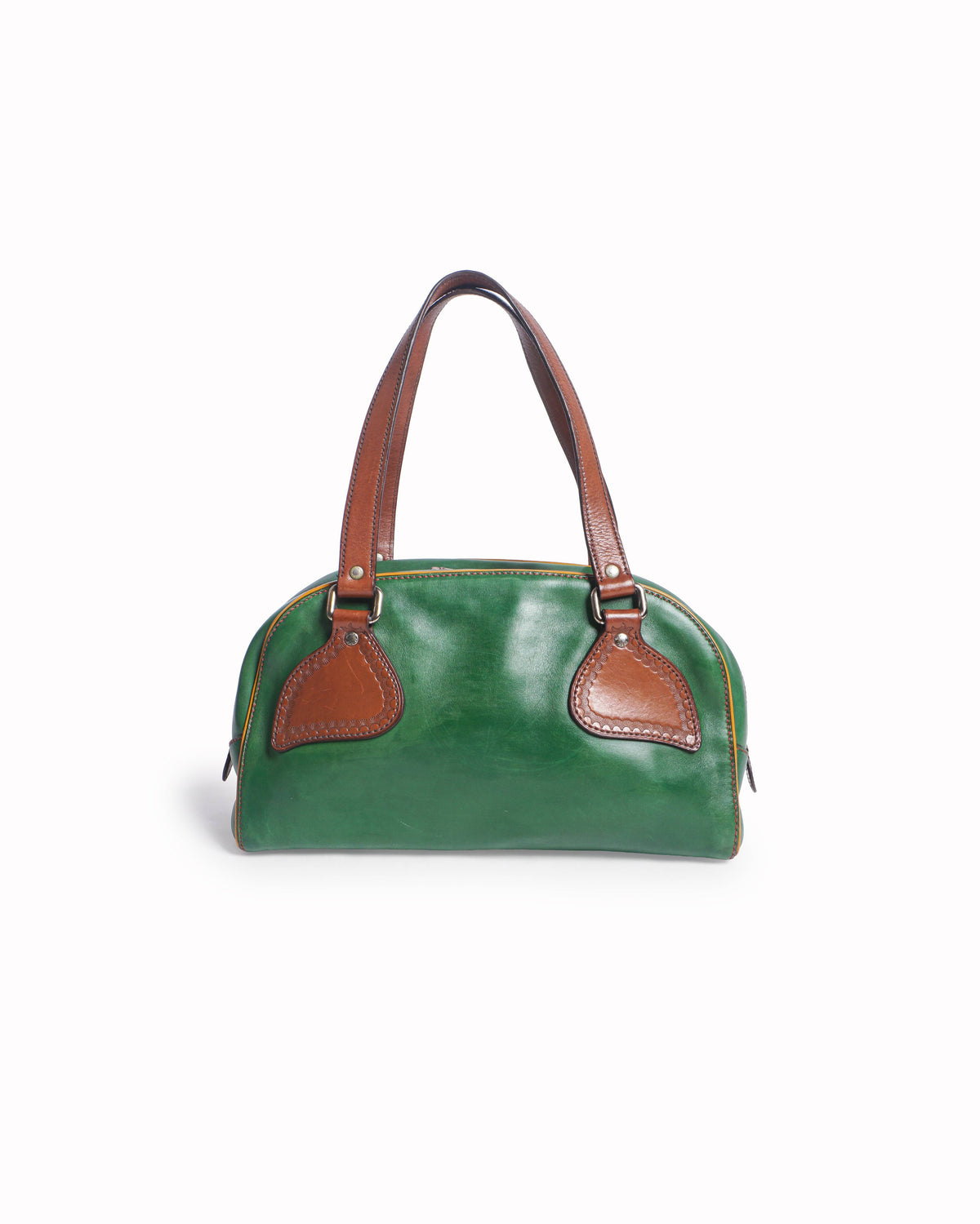 Prada Green Vitello Cuoio Leather Shoulder Bag