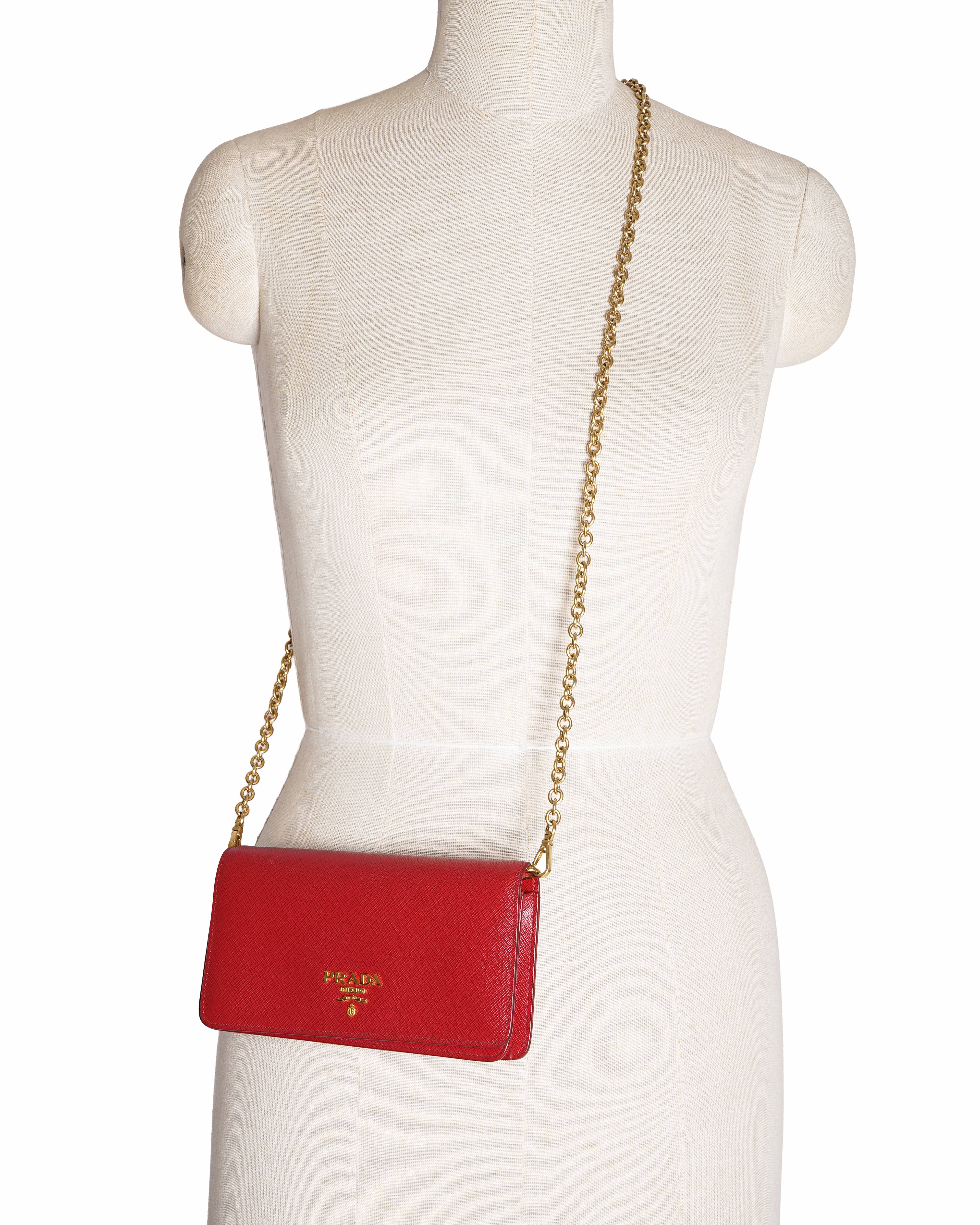 Prada 
Saffiano Mini Bandoliera Crossbody Bag