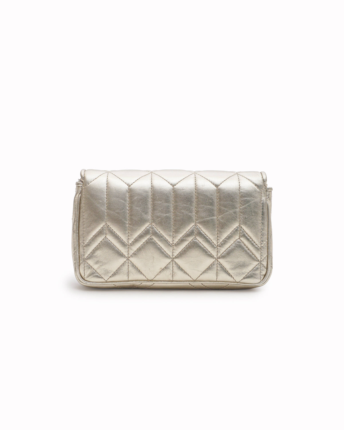 Jimmy Choo Metallic Gold Quilted Nappa Leather Wallet On Chain