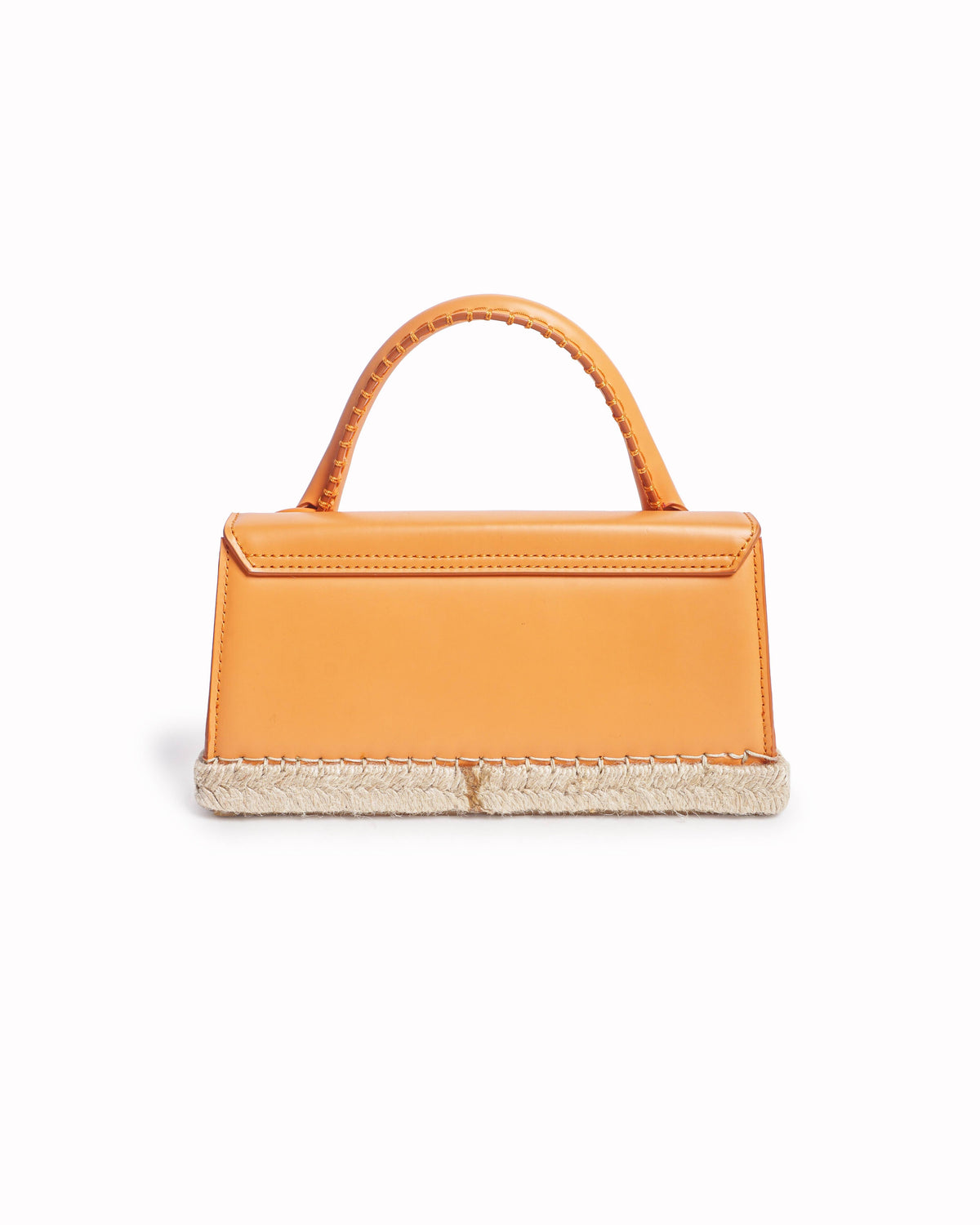 Jacquemus Orange Leather & Espadrille Jute Top Handle Bag