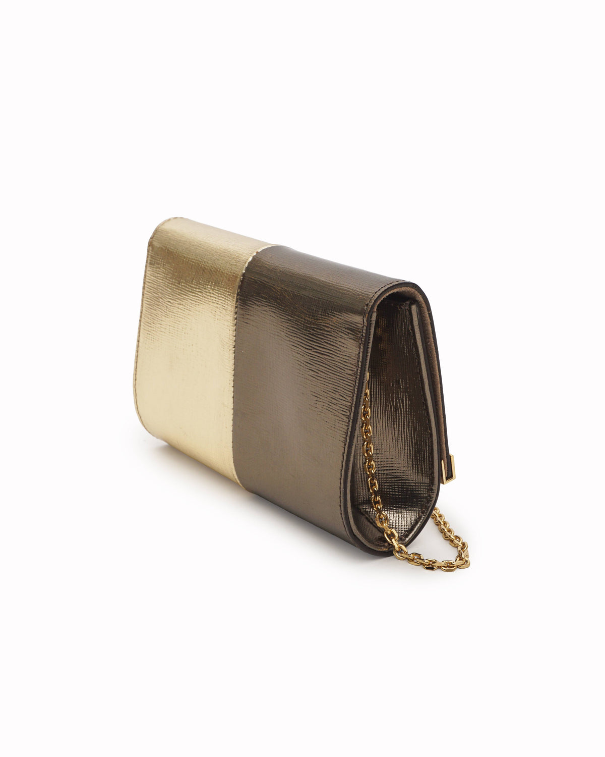 Fendi Bi-Color Metallic Mini Rush Flap Clutch