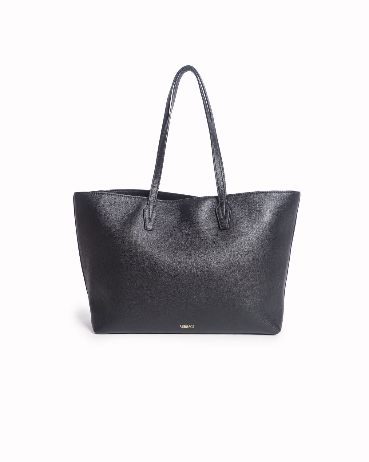Versace Black Leather Medusa Tote Bag