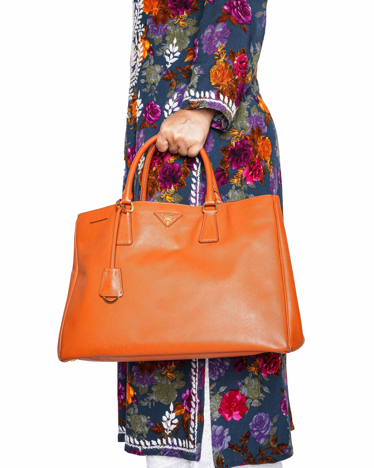 Prada Orange Saffiano Galleria Tote