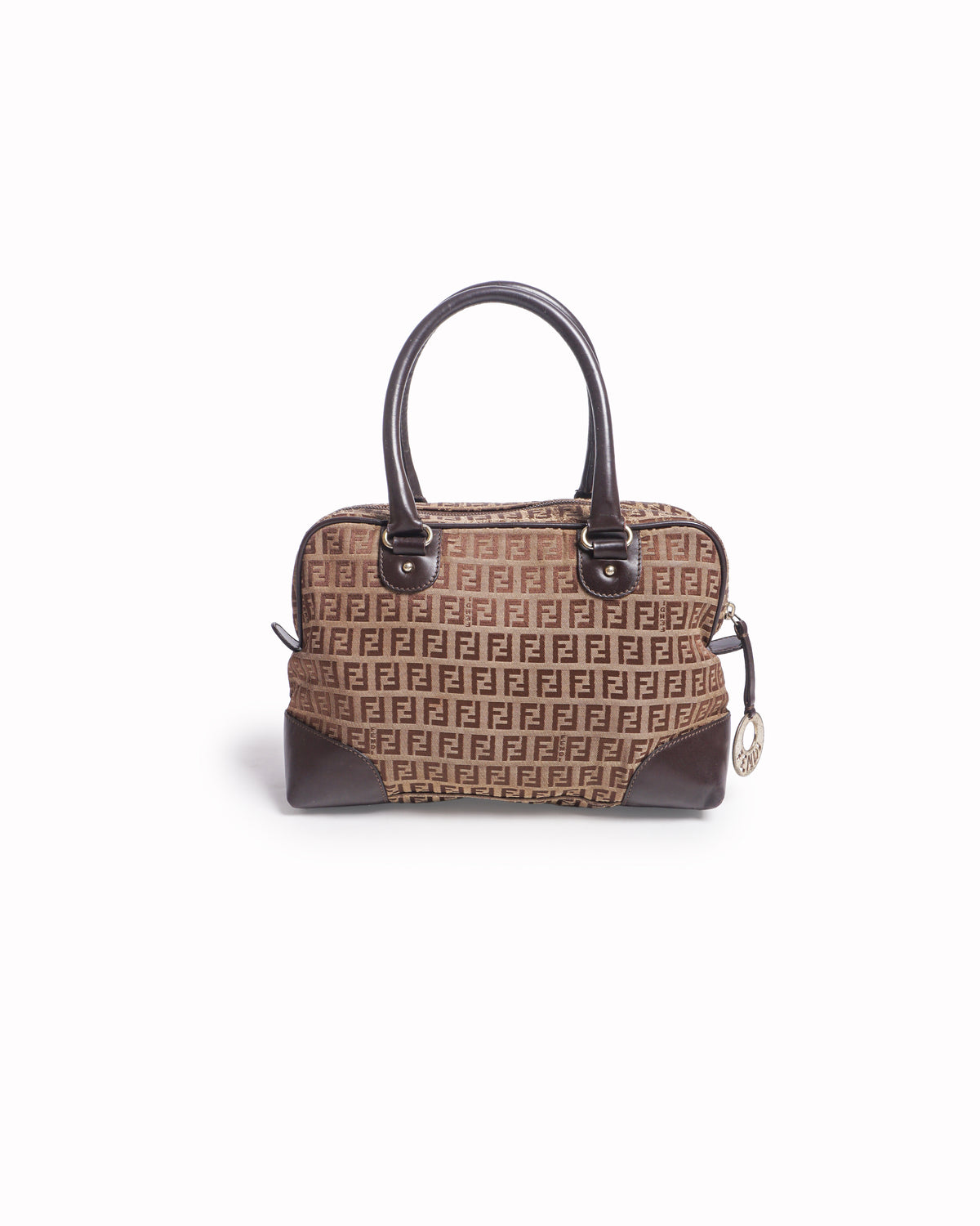 Vintage Fendi Zucca Monogram Canvas Boston Bag