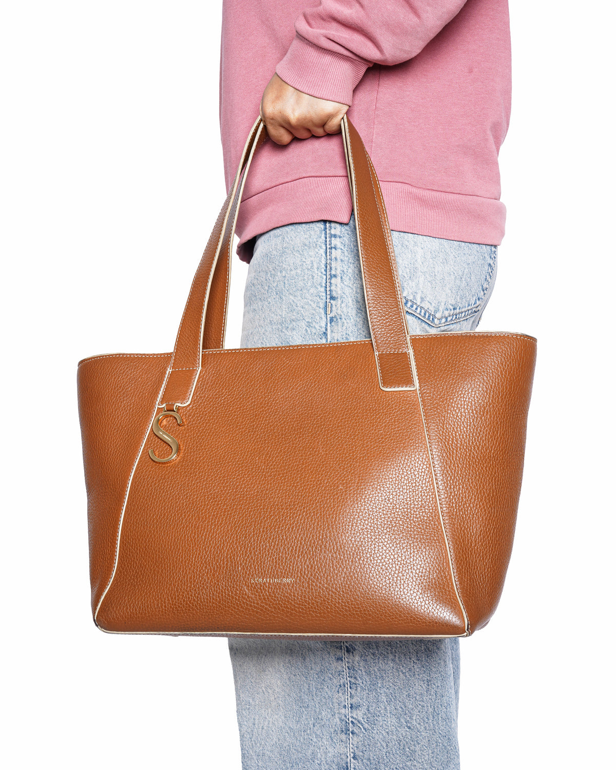 Strathberry Cabas Zip Grain Leather Tote Bag