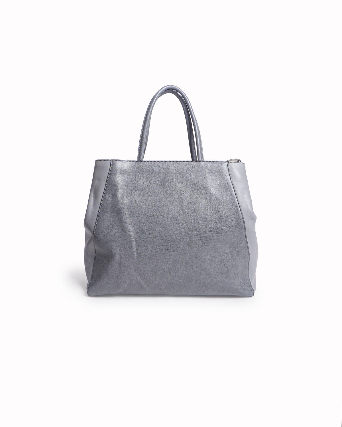 Fendi Vitello Elite Large 2Jours Grey Tote