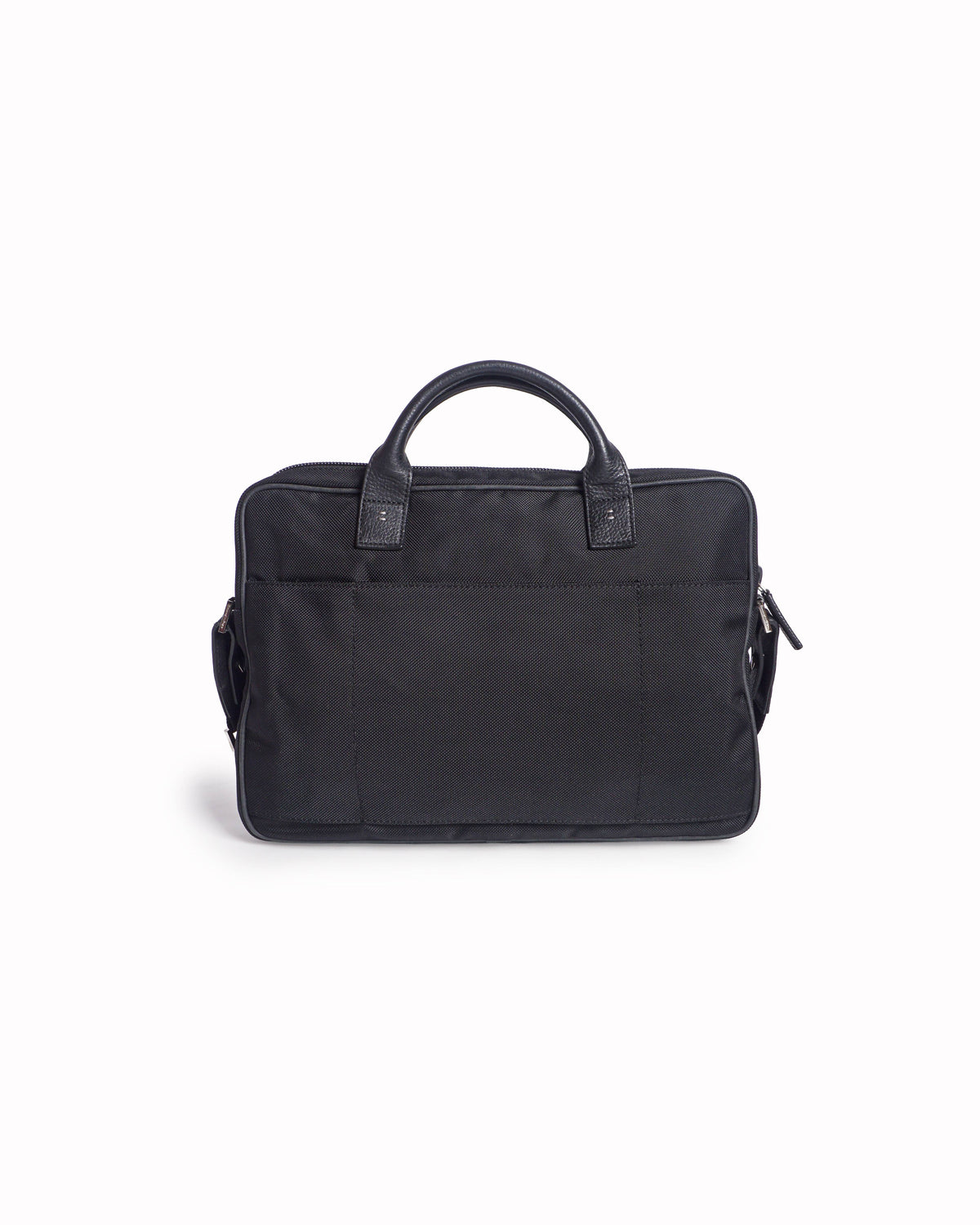 Ermenegildo Zegna Black Nylon & Leather Briefcase Bag
