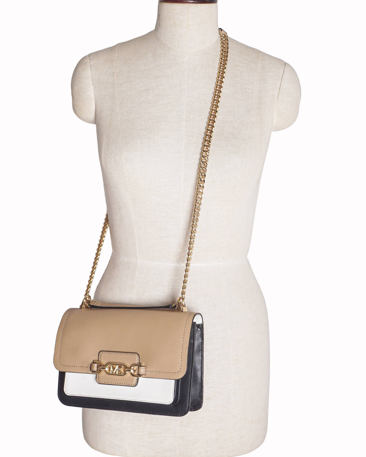 Michael Kors Heather Colorblock Leather Shoulder Bag