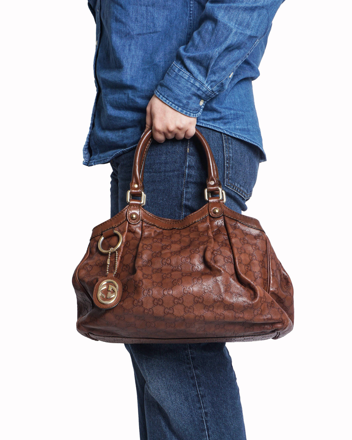 Gucci Sukey Brown Guccissima Leather Tote Bag