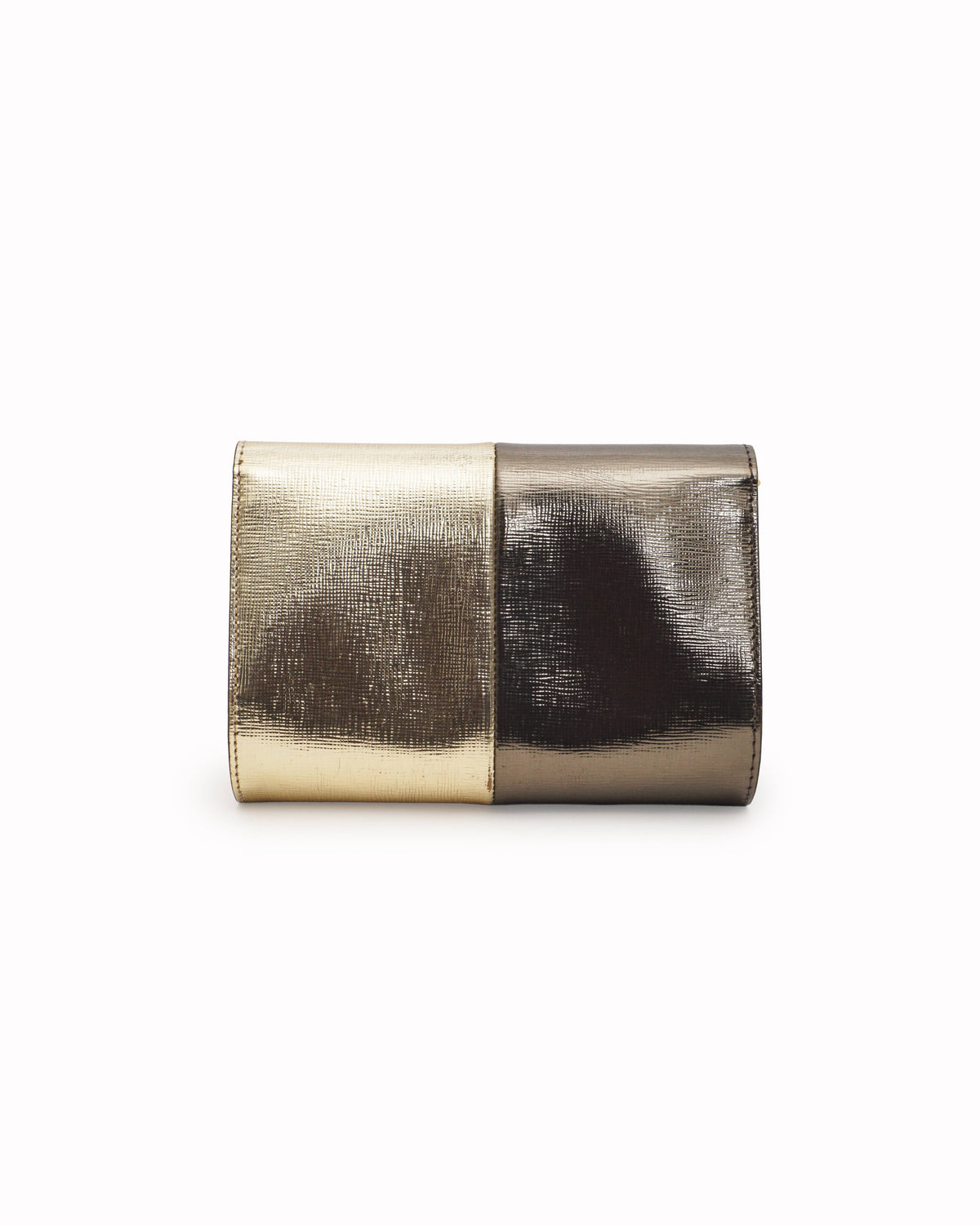 Fendi Bi-Color Metallic Mini Rush Flap Clutch