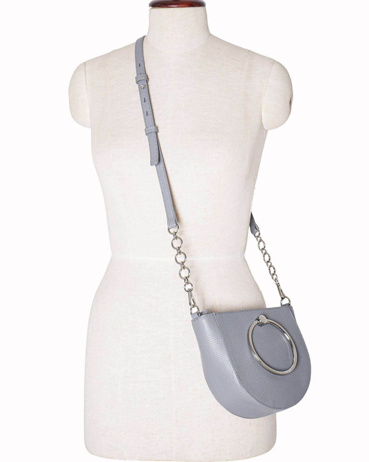 Ted Baker Fiorel Grey Leather Ring Handle Crossbody Bag