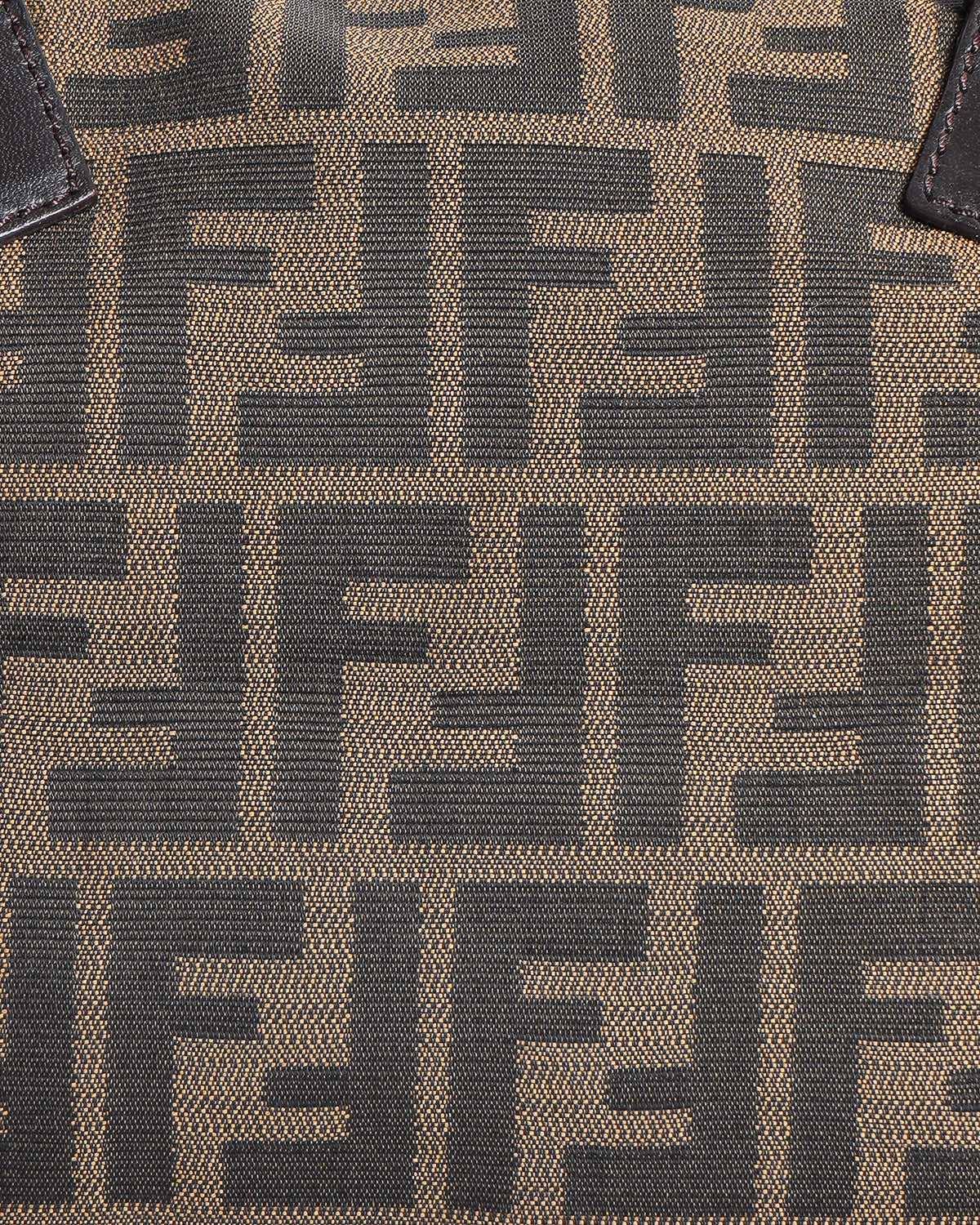 Fendi Tobacco Zucca Canvas Large Boston Bag