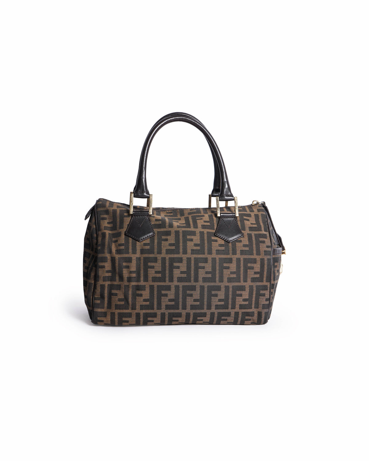 Fendi Tobacco Zucca Canvas Large Boston Bag