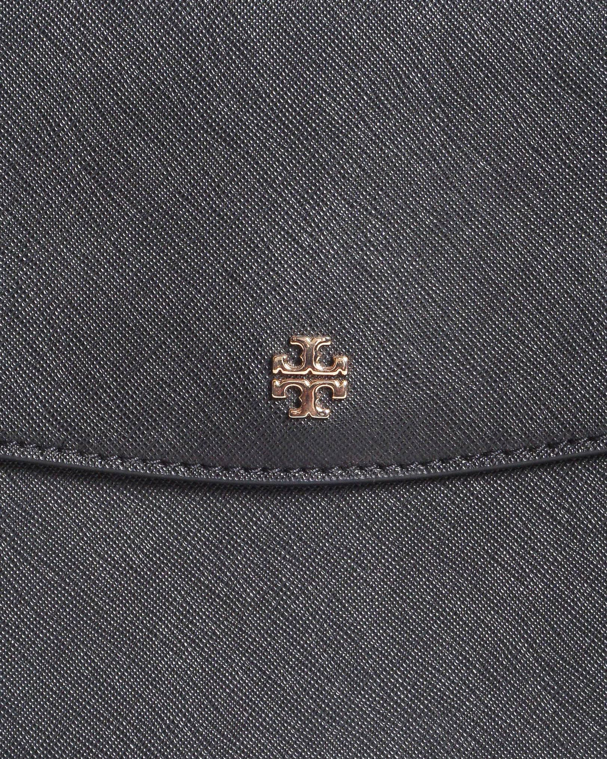 Tory Burch Black Saffiano Leather Emerson Envelope Shoulder Bag