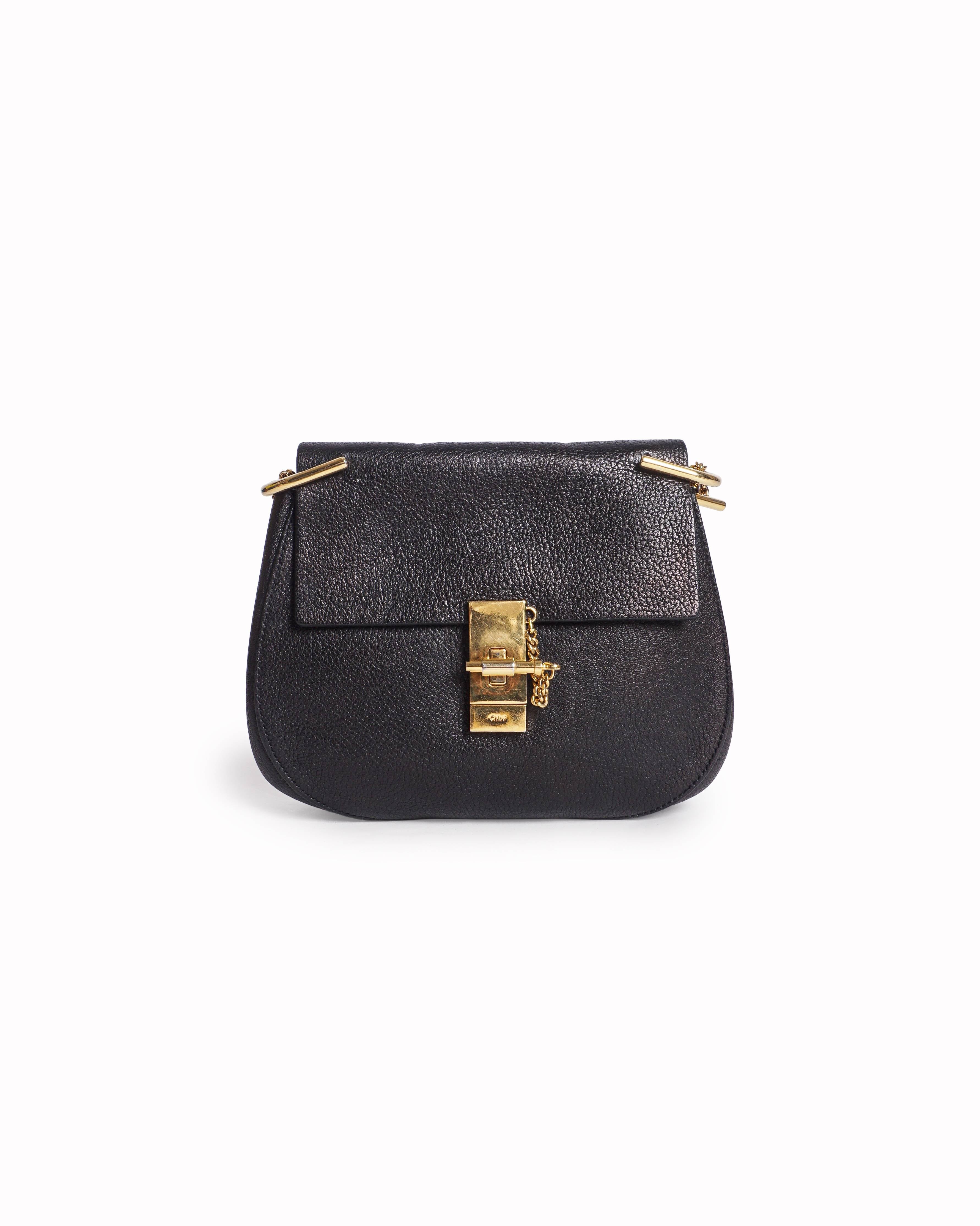 Chloé Black Leather Medium Drew Shoulder Bag