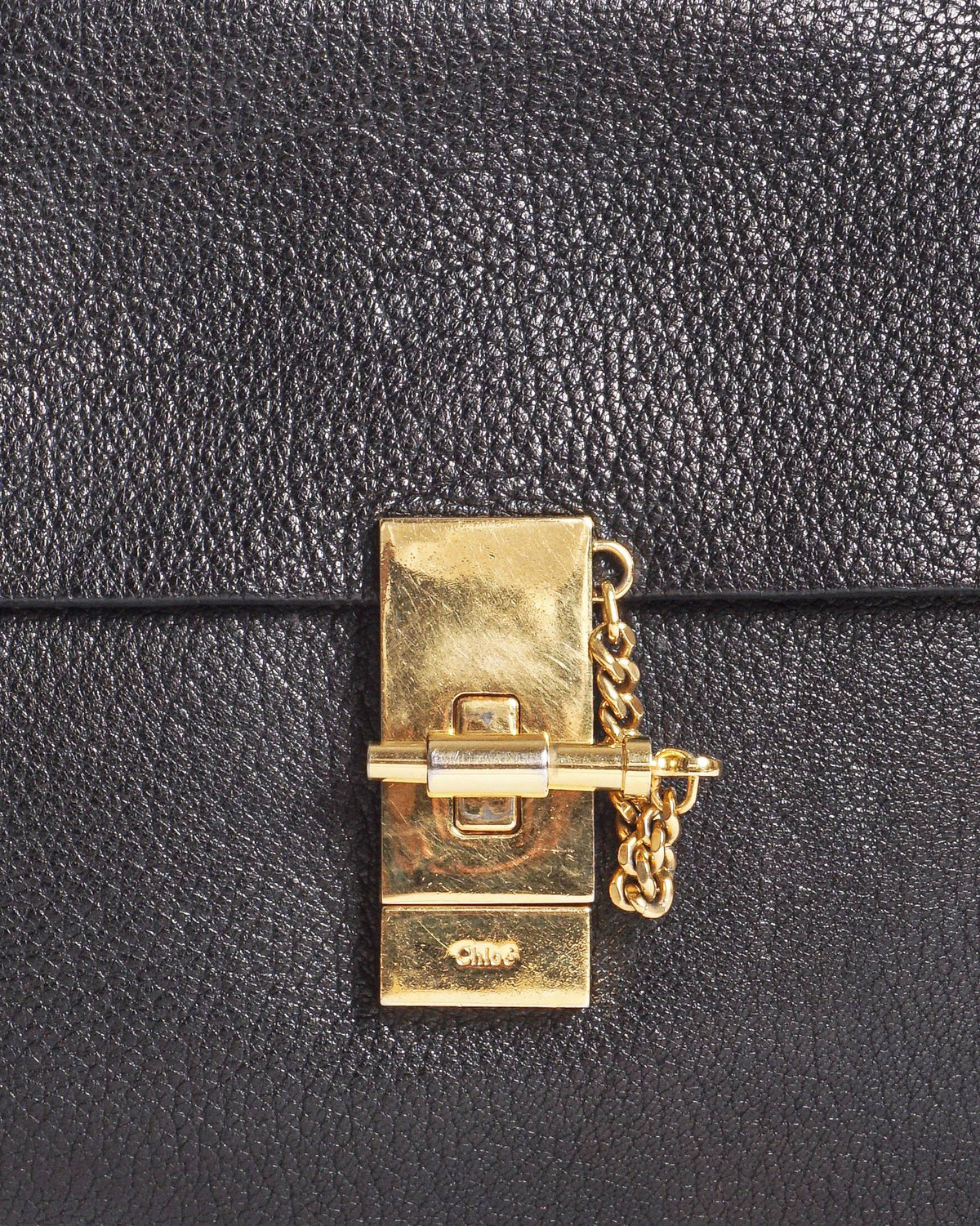 Chloé Black Leather Medium Drew Shoulder Bag