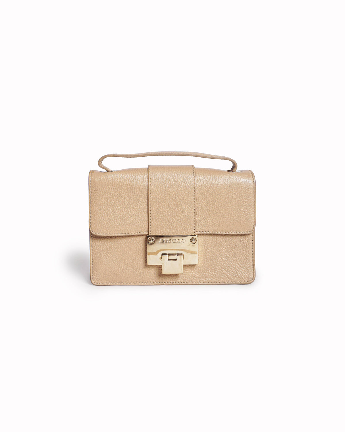 Jimmy Choo Beige Pebbled Leather Rebel Crossbody Bag