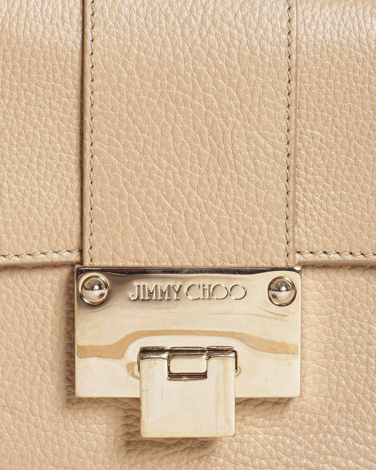Jimmy Choo Beige Pebbled Leather Rebel Crossbody Bag