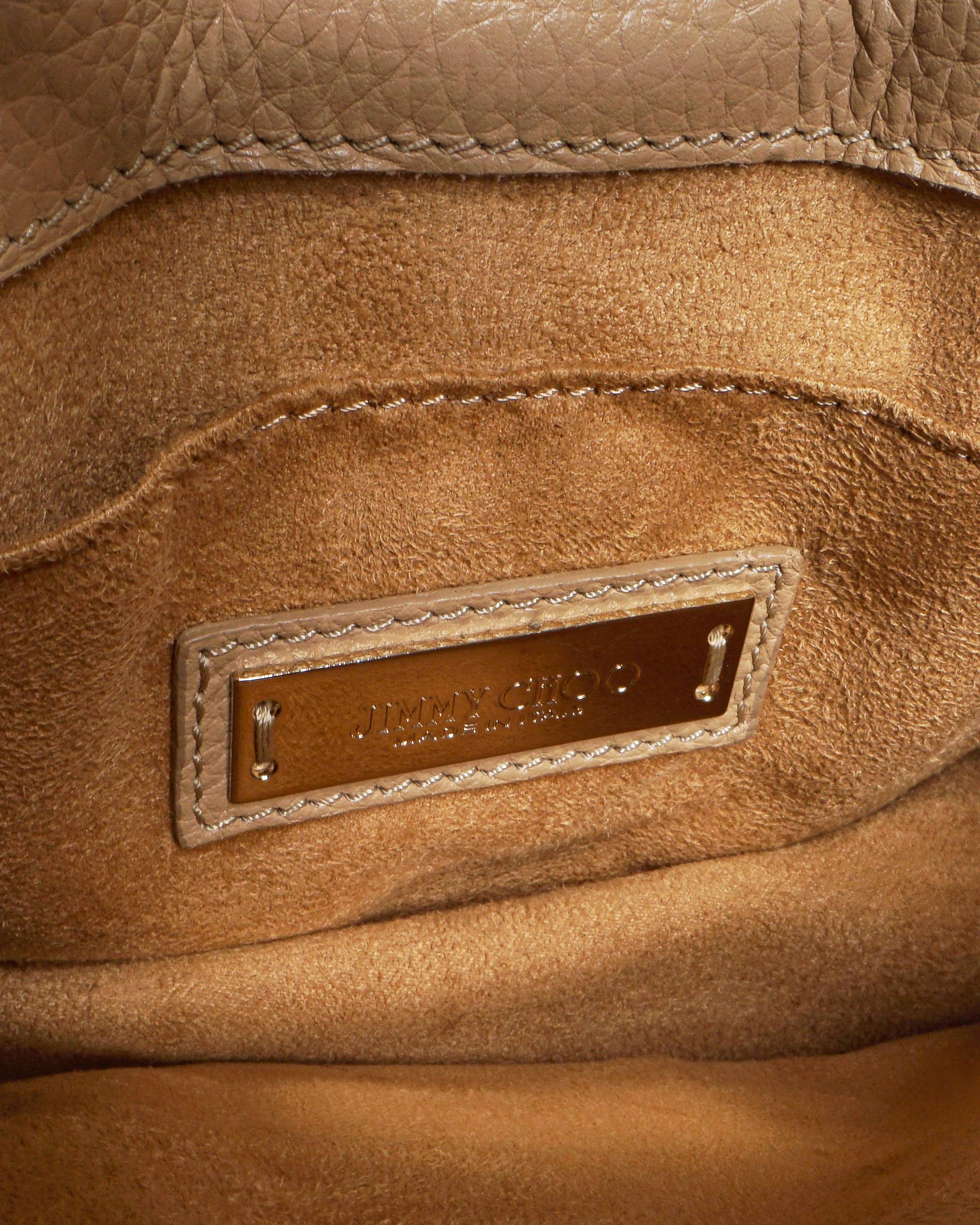 Jimmy Choo Beige Pebbled Leather Rebel Crossbody Bag